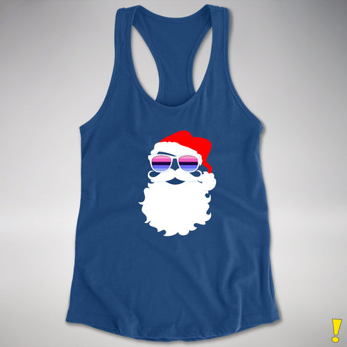 Santa’s Omnisexual Pride Flag Shades Racerback Tank - Royal